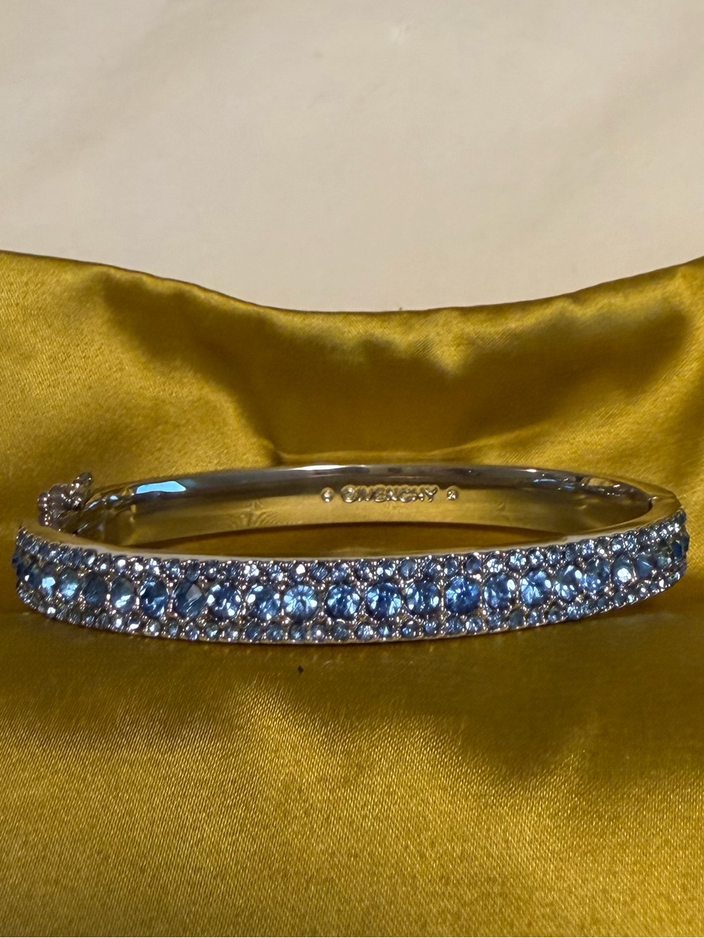 Givenchy Silver Bracelet with Blue Crystals